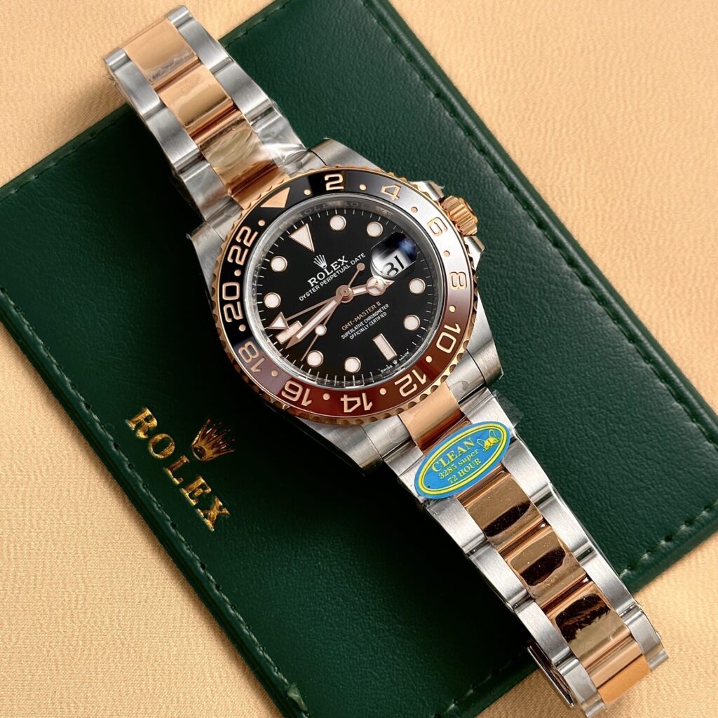 Đồng hồ Rolex Rep 11 GMT-Master II Root Beer màu Demi Rose Clean Factory 40mm (2)