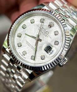 Đồng hồ Rolex chế tác mặt thiên thạch DateJust 126234 mặt số thiên thạch đính Moissanite 36mm (8)