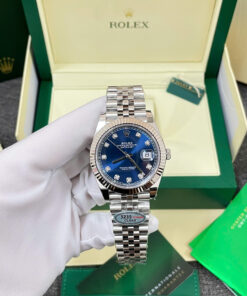 Đồng hồ Rolex nam Rep 11 DateJust 126334 mặt số xanh blue cọc số đá xưởng Clean 41mm (5)