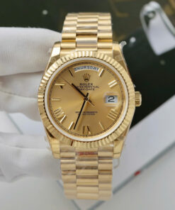 Đồng hồ Rolex nam Replica 11 Day-Date 228238 mặt vàng champagne xưởng GM 40mm (2)