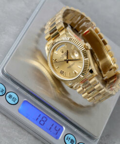 Đồng hồ Rolex nam Replica 11 Day-Date 228238 mặt vàng champagne xưởng GM 40mm (2)