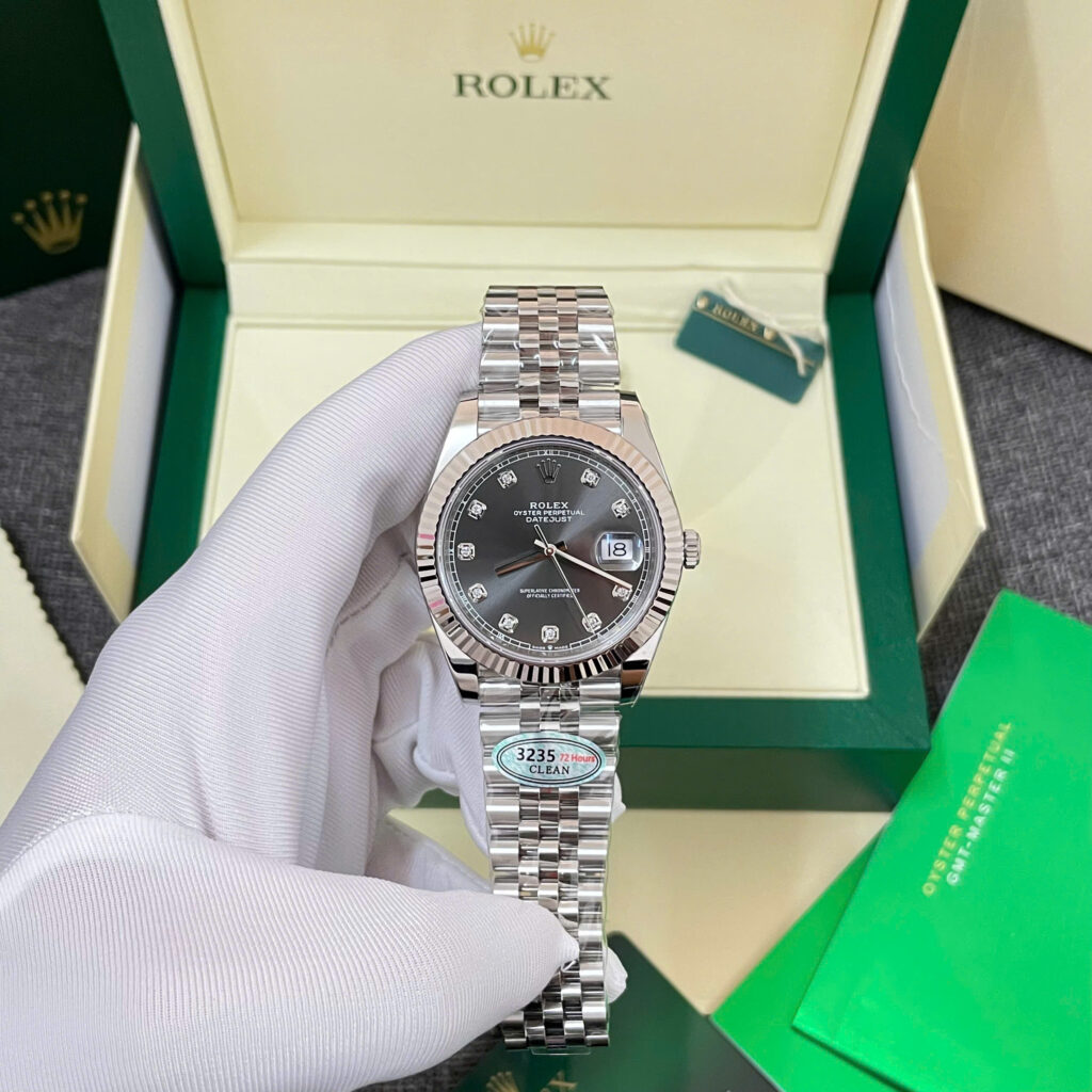 Đồng hồ Rolex nam rep 11 DateJust 126334 mặt số xám nhà máy Clean cao cấp nhất 41mm (15)