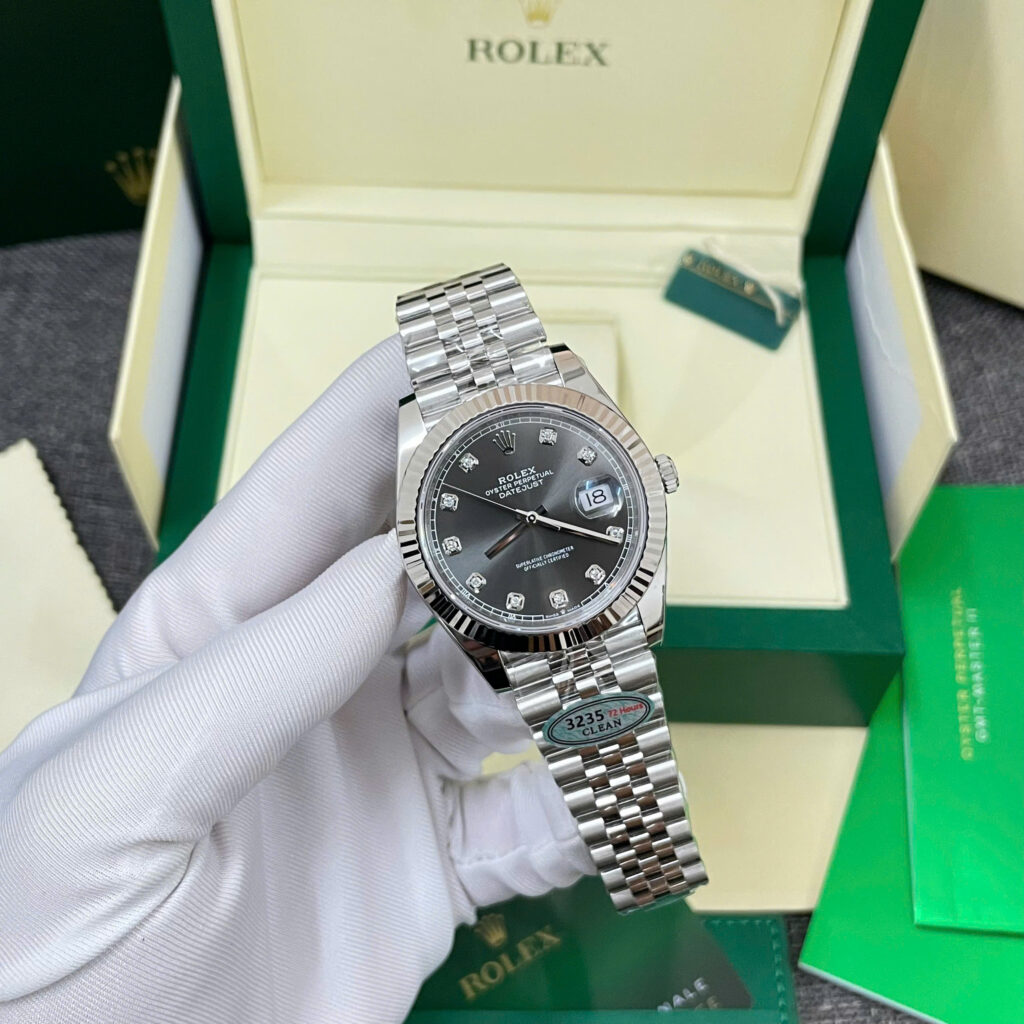 Đồng hồ Rolex nam rep 11 DateJust 126334 mặt số xám nhà máy Clean cao cấp nhất 41mm (15)