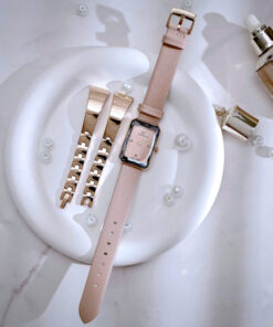 Đồng hồ Swarovski nữ mặt chữ nhật máy Pin Thuỵ Sỹ cao cấp nhất màu hồng 22x32mm (7)