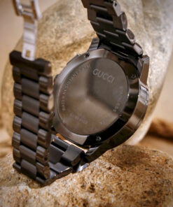 Đồng Hồ Gucci Chronograph Like Auth Màu Đen Nam Dây Thép Đen 44mm (2)