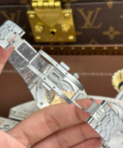 Đồng hồ Audemars Piguet Rep 1 1 Royal Oak 15410 Frosted mặt trắng dây kim loại xưởng APS 41mm (2)