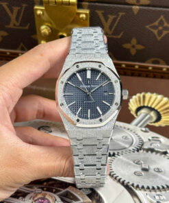 Đồng hồ Audemars Piguet Replica 1 1 Royal Oak 15410 Frosted mặt xanh blue dây kim loại xưởng APS 41mm (2)