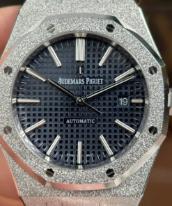 Đồng hồ Audemars Piguet Replica 1 1 Royal Oak 15410 Frosted mặt xanh blue dây kim loại xưởng APS 41mm (2)