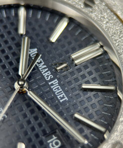 Đồng hồ Audemars Piguet Replica 1 1 Royal Oak 15410 Frosted mặt xanh blue dây kim loại xưởng APS 41mm (2)