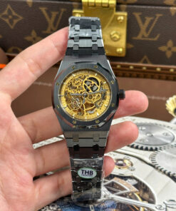 Đồng hồ Audemars Piguet Royal Oak 15416 mặt lộ cơ vỏ gốm đen chế tác xưởng THB 41mm (2)