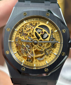 Đồng hồ Audemars Piguet Royal Oak 15416 mặt lộ cơ vỏ gốm đen chế tác xưởng THB 41mm (2)