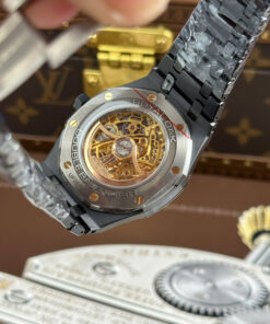 Đồng hồ Audemars Piguet Royal Oak 15416 mặt lộ cơ vỏ gốm đen chế tác xưởng THB 41mm (2)