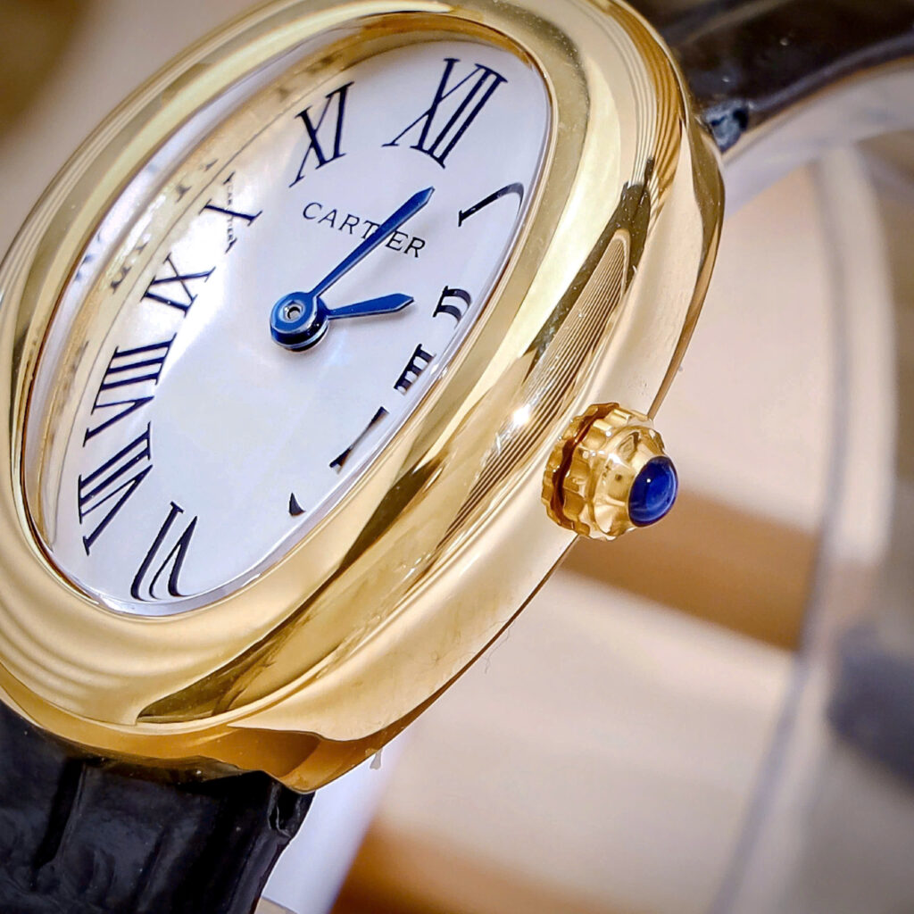  Đồng hồ Cartier Baignoire nữ 1920 WGBA0022 dây da fake cao cấp 31x23mm