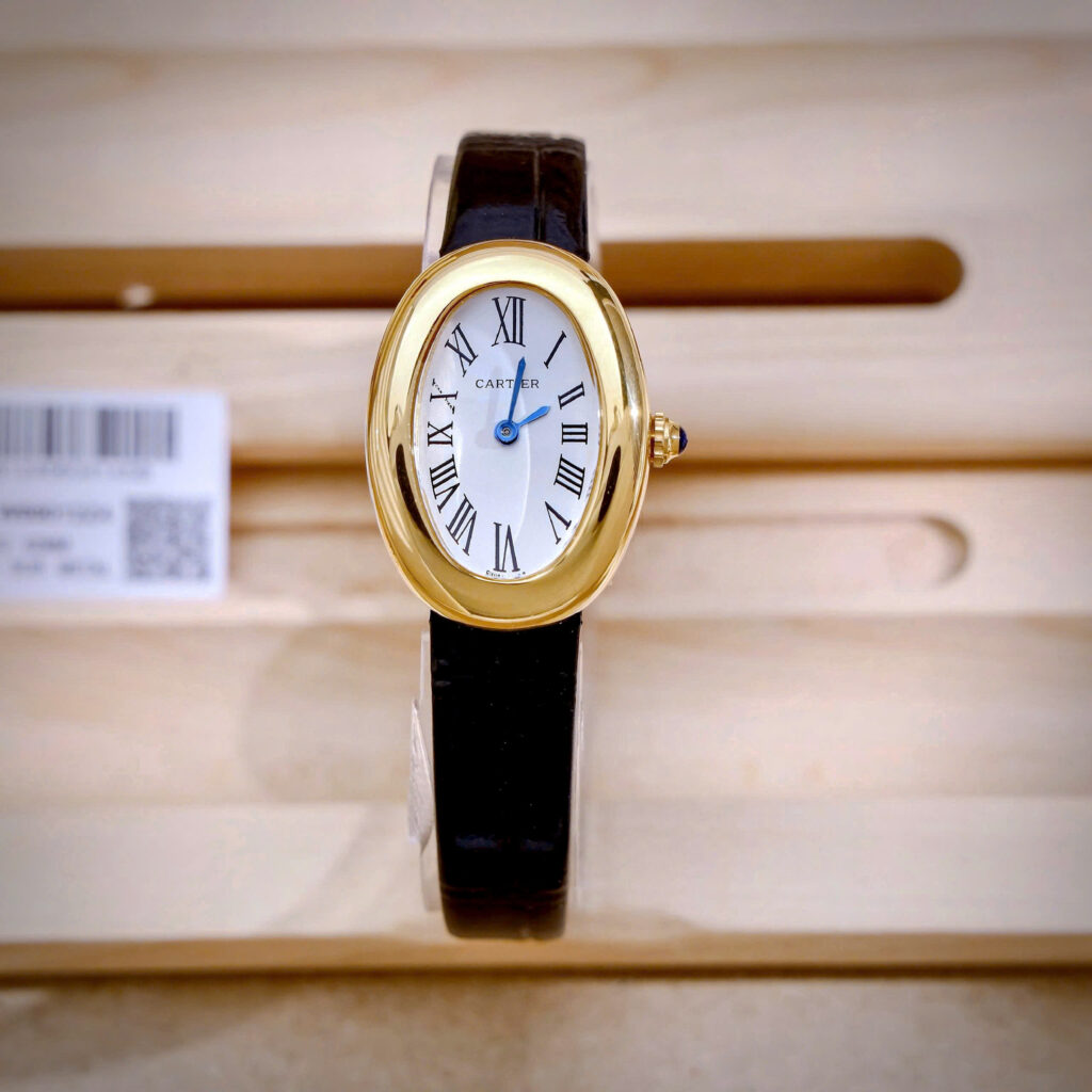  Đồng hồ Cartier Baignoire nữ 1920 WGBA0022 dây da fake cao cấp 31x23mm