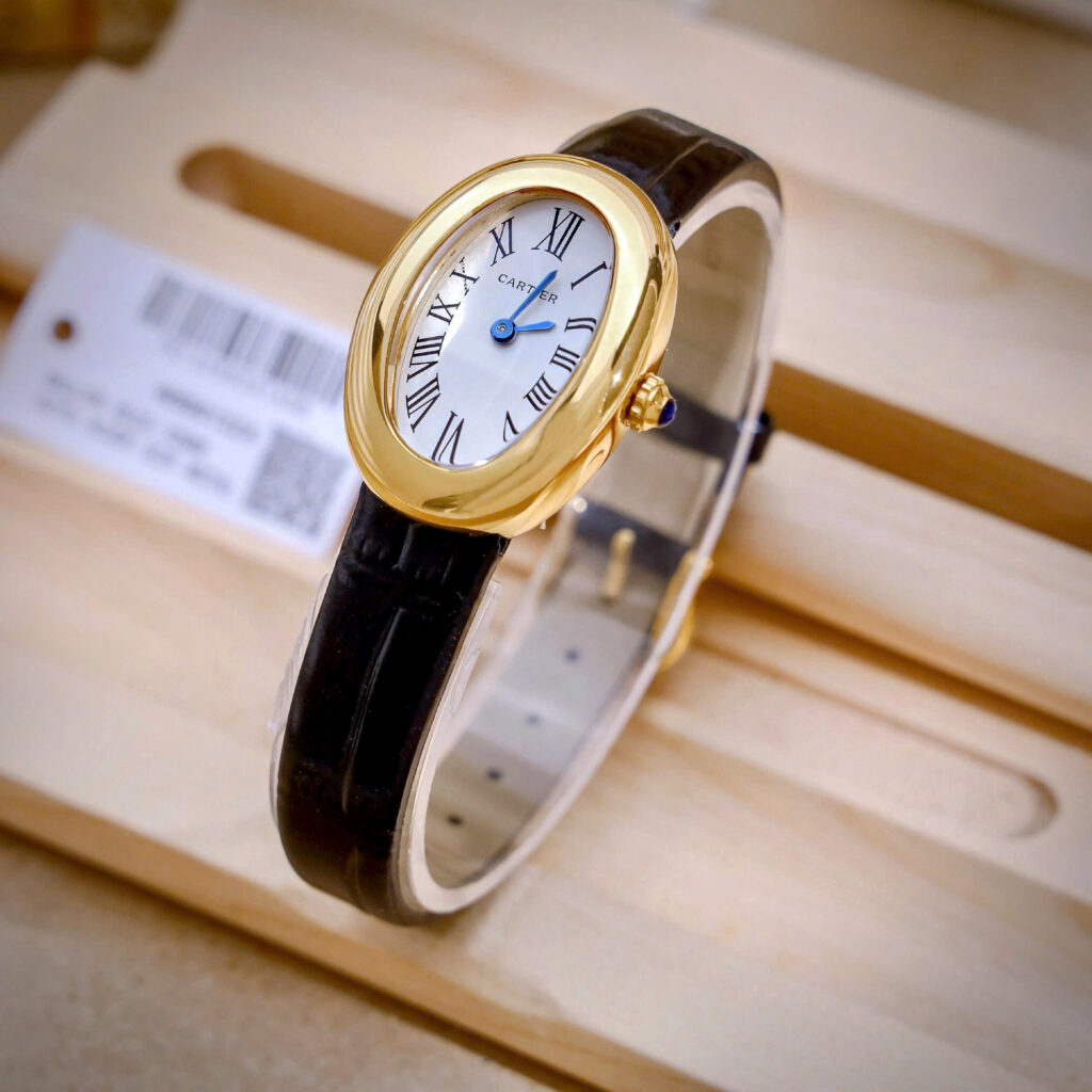  Đồng hồ Cartier Baignoire nữ 1920 WGBA0022 dây da fake cao cấp 31x23mm