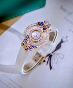 Đồng hồ Chopard Happy Butterfly nữ rose gold đính đá Like Auth 27mm