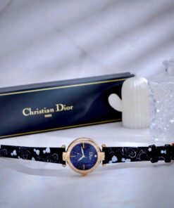 Đồng hồ Dior Montaigne nữ dây da rose gold đính đá like auth 34mm