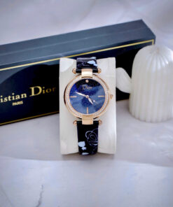 Đồng hồ Dior Montaigne nữ dây da rose gold đính đá like auth 34mm