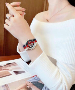 Đồng hồ Gucci G-Timeless mặt hổ dây nato sọc 3 màu like auth 38mm