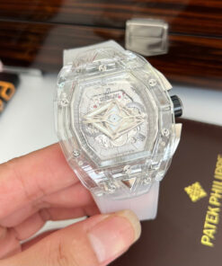 Đồng hồ Hublot Spirit Big Bang Bleu nam vỏ Sapphire trong suốt fake cao cấp 42mm