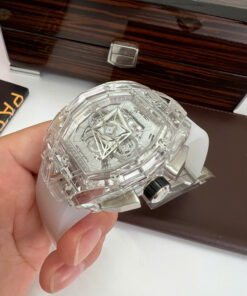 Đồng hồ Hublot Spirit Big Bang Bleu nam vỏ Sapphire trong suốt fake cao cấp 42mm