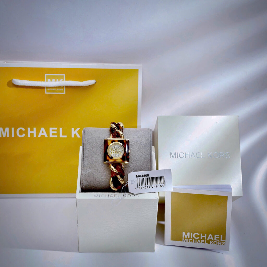 Đồng hồ Michael Kors Mk4808 Chain Lock nữ mặt đính đá like auth 24mm