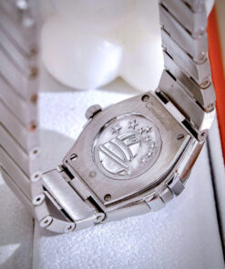 Đồng hồ Omega Constellation nữ mặt xanh blue đính đá fake cao cấp 28mm