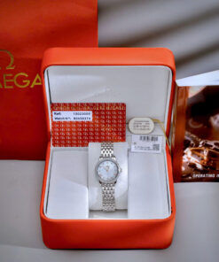 Đồng hồ Omega De Ville Prestige nữ dây kim loại đính đá fake cao cấp 28mm