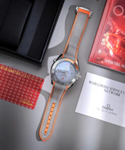 Đồng hồ Omega Seamaster Planet Ocean 600M nam dây dù cam fake cao cấp 42mm (1)