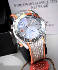 Đồng hồ Omega Seamaster Planet Ocean 600M nam dây dù cam fake cao cấp 42mm (1)