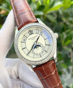 Đồng hồ Patek Philippe 5205R dây da nâu máy nhật giá rẻ fake cao cấp 40mm