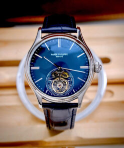 Đồng hồ Patek Philippe Genève nam xanh blue lộ cơ Tourbillon fake cao cấp 42mm