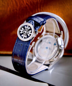 Đồng hồ Patek Philippe Genève nam xanh blue lộ cơ Tourbillon fake cao cấp 42mm