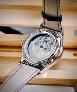 Đồng hồ Patek Philippe Genève nam xanh blue lộ cơ Tourbillon fake cao cấp 42mm