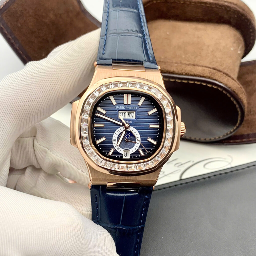 Đồng hồ Patek philipe Nautilus 5726 đính đá baguette máy cơ nhật giá rẻ 40mm