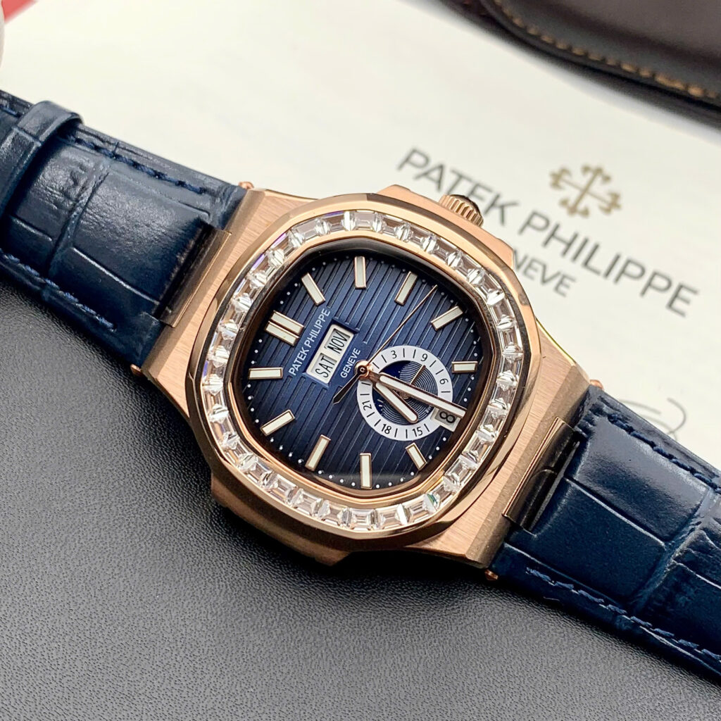Đồng hồ Patek philipe Nautilus 5726 đính đá baguette máy cơ nhật giá rẻ 40mm