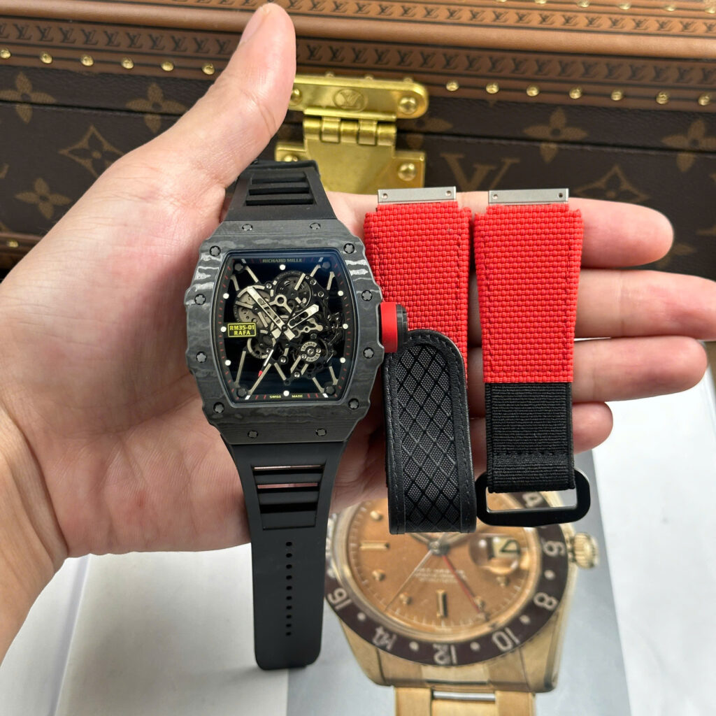 Đồng hồ Richard Mille Rep 11 RM35-01 Rafael Nadal vỏ carbon dây cao su đen xưởng ZF 49,9x43mm (2)