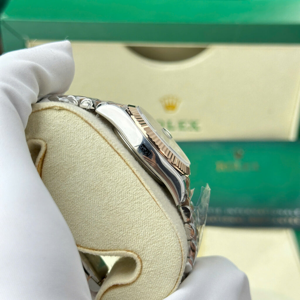 Đồng hồ Rolex DateJust mặt nâu Rep 11 bọc vàng thật nhà máy GM 31mm (1)