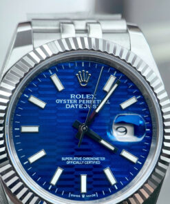 Đồng hồ Rolex Datejust nam ZF mặt xanh blue nếp gấp fake cao cấp 41mm