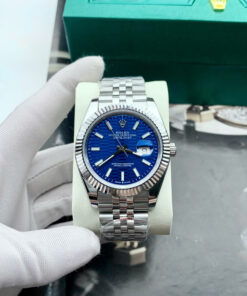 Đồng hồ Rolex Datejust nam ZF mặt xanh blue nếp gấp fake cao cấp 41mm