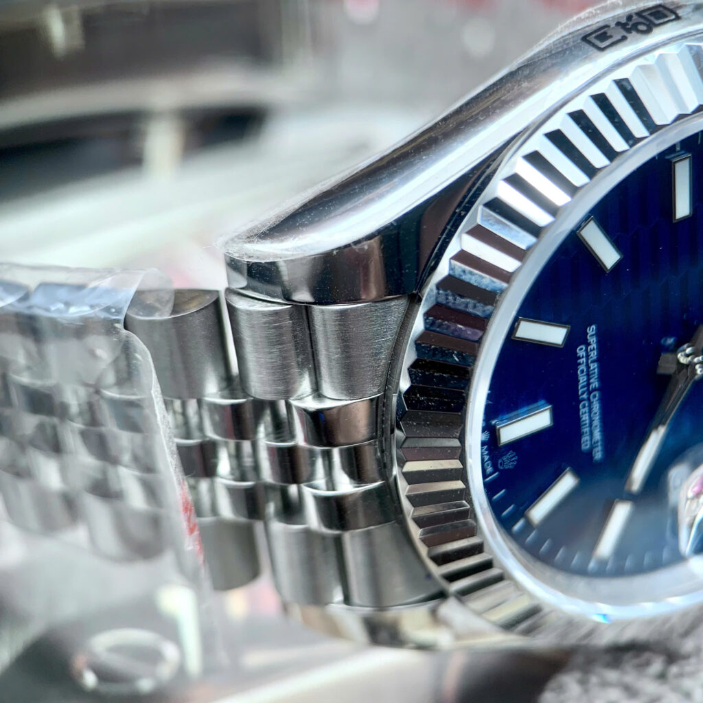 Đồng hồ Rolex Datejust nam ZF mặt xanh blue nếp gấp fake cao cấp 41mm