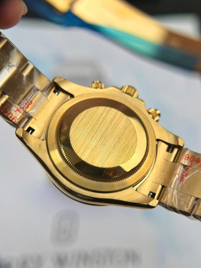 Đồng hồ Rolex Daytona Cosmograph nam vàng gold mặt xanh băng fake cao cấp 40mm