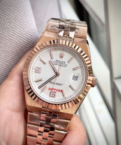 Đồng hồ Rolex Land – Dweller nam rose gold cọc dạ quang fake cao cấp 41mm