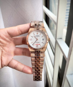 Đồng hồ Rolex Land – Dweller nam rose gold cọc dạ quang fake cao cấp 41mm