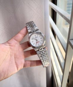 Đồng hồ Rolex fake 11 Land – Dweller nam mặt tổ ong trắng 41mm