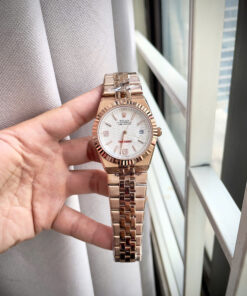 Đồng hồ Rolex fake cao cấp Land – Dweller nam rose gold mặt tổ ong 41mm