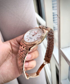 Đồng hồ Rolex fake cao cấp Land – Dweller nam rose gold mặt tổ ong 41mm
