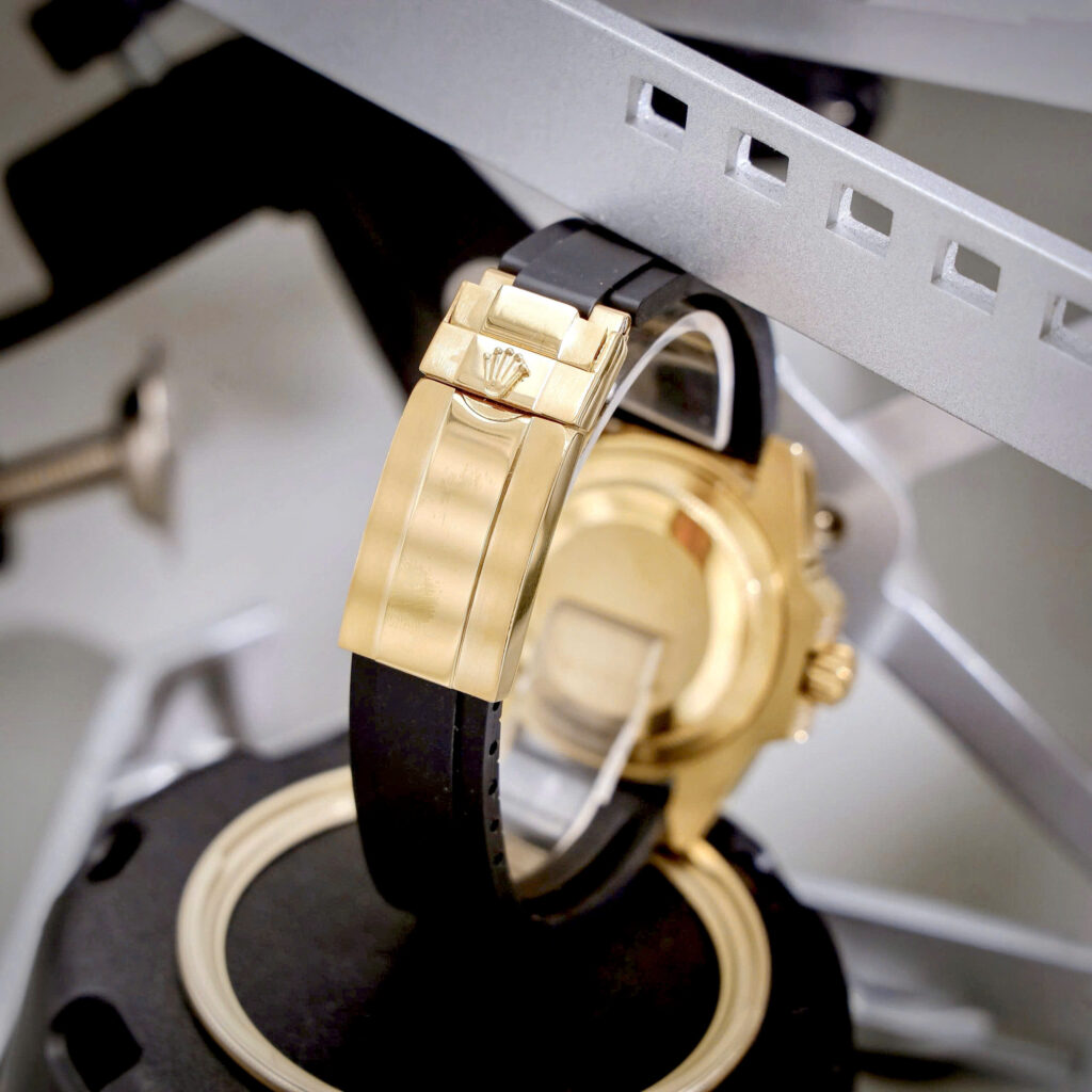 Đồng hồ Rolex nam Submariner đính đá vàng gold dây cao su fake cao cấp 40mm