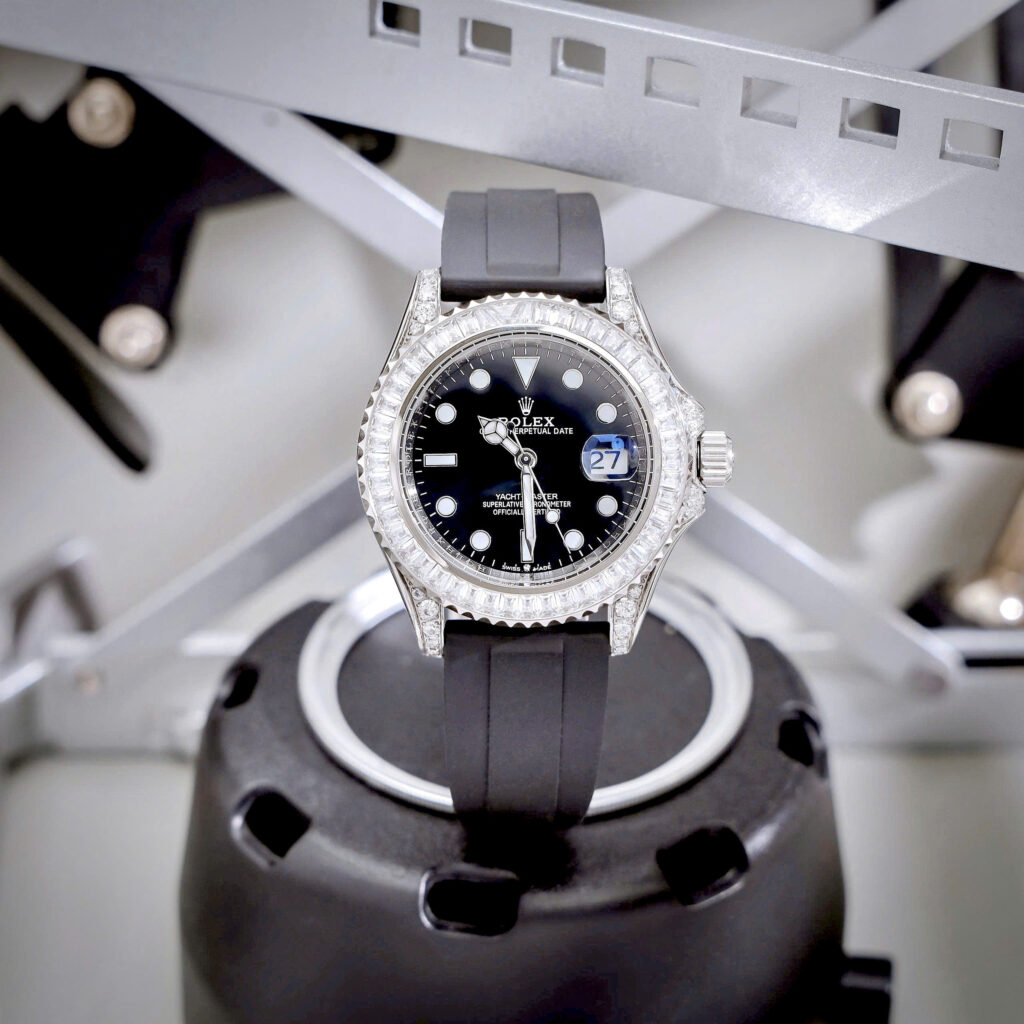 Đồng hồ Rolex nam Submariner đính full đá máy cơ nhật giá rẻ fake cao cấp 40mm