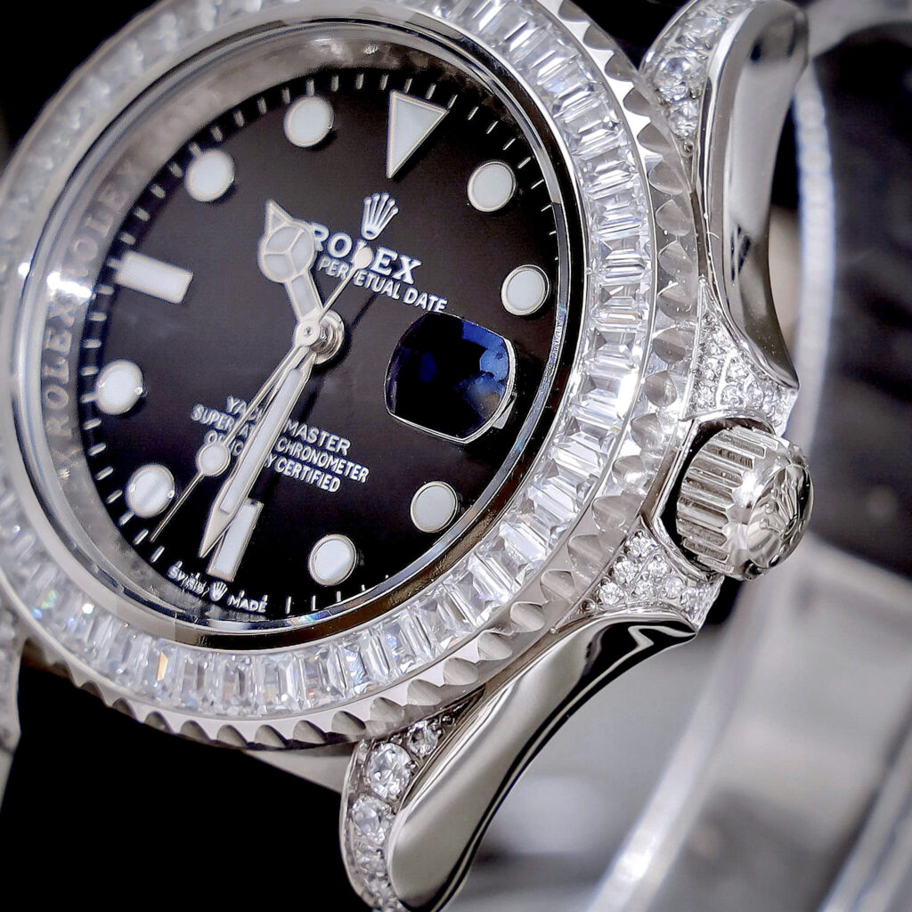 Đồng hồ Rolex nam Submariner đính full đá máy cơ nhật giá rẻ fake cao cấp 40mm